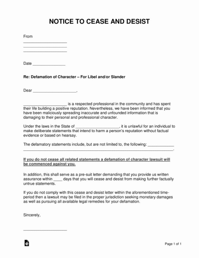 Printable Cease And Desist Letter Employee Poaching Template