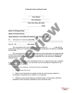 Printable Trademark Infringement Cease And Desist Letter Template Doc