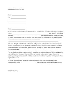 Sample Attorney Cease And Desist Letter Template Doc