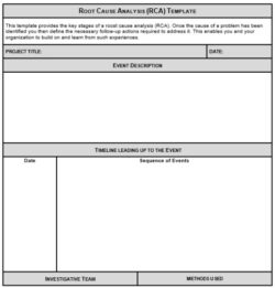 Sample Basic Root Cause Analysis Template