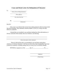 Sample Cease And Desist Letter California Template Example