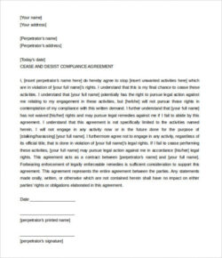 Sample Cease And Desist Letter Harassment Template Sample