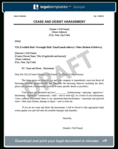 Sample Cease And Desist Letter Uk Template Sample