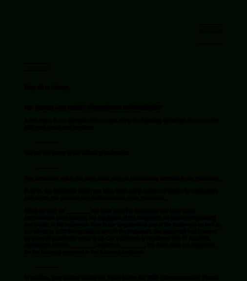 Sample Cease And Desist Trademark Letter Template Doc