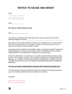 Sample Response To Cease And Desist Letter Template Doc