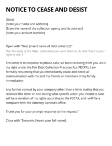 Sample Response To Cease And Desist Letter Template Excel
