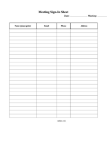 blank meeting signin sheet template printable pdf download appointment sign up sheet template doc