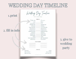 Costum Wedding Day Timeline Template Printable Wedding Day Timeline Wedding Day Pdf Editable Wedding Word Example