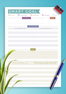 Editable Download Printable Smart Goal Template  Casual Style Pdf  Smart Goals Docs