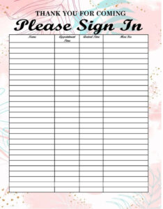 editable editable sign in sheet sorority sign in sheet sorority guest sign in sign in sheet salon example sign in sheet template pdf