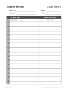 editable printable attendance sign in sheet pdf  kidsworksheetfun attendance sign in sheet template word