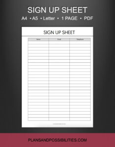 editable sign up sheet printable sign in sheet name sign up email sign up form guest sign in sheet customer sign up sheet template example