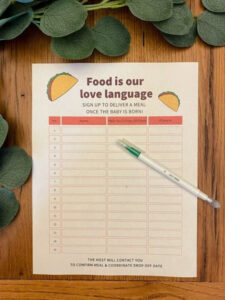 free baby shower meal train sign up sheet tacos printable  etsy meal train sign up sheet template doc