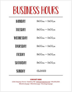 free business hours sign printable template hours of operation  etsy business hour sign template pdf