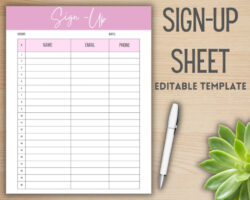 free editable sign up sheet sign up sheet template event sign up canva event sign up sheet template example