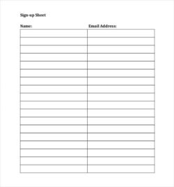 free email sign up sheet template  printable templates mailing list sign up template sample