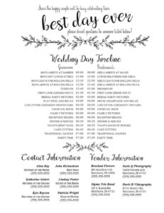 Free Printable Free Editable Wedding Timeline Template  Printable Templates Powerpoint Example