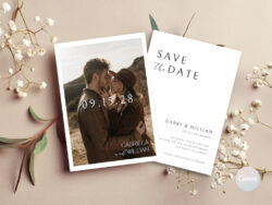 Free Printable Save The Date Template With Photo Digital Save The Dates Wedding Save The Dates Templates Powerpoint Sample