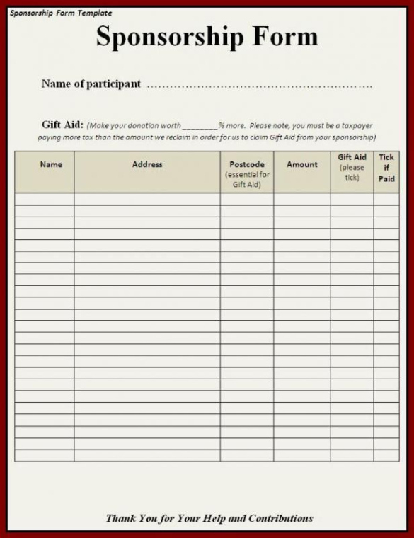 fundraising order form templates  order form template fundraising order form sponsorship form fundraiser sign up sheet template pdf