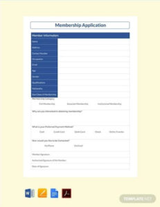 membership application template  23 free word pdf documents download! membership sign up form template excel