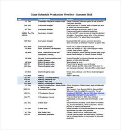 Printable 11 Sample Production Timelines  Sample Templates Word Sample