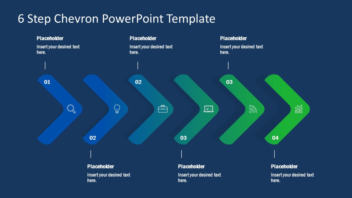 Printable 6 Step Chevron Powerpoint Template  Slidemodel Ppt