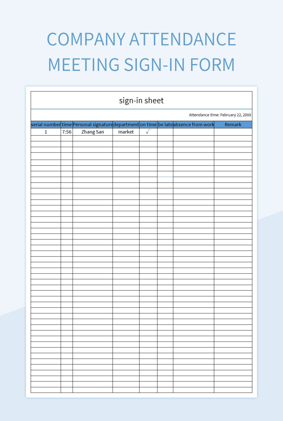 printable company attendance meeting signin form excel template and google sheets file for free download attendance sign in sheet template doc