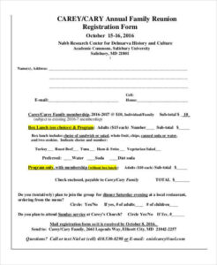 printable free printable family reunion registration forms family reunion sign in sheet template example