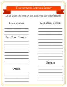 printable this free thanksgiving potluck signup sheet makes your big day easy food sign up sheet template