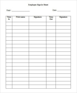 sample 91 sign in sheet templates  doc pdf employee sign in sheet template pdf