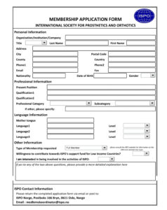 sample membership application form template word membership sign up form template example