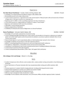 Blank New Grad Entry Level Nurse Practitioner Resume Template Sample