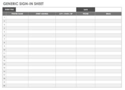 Blank Phone Sign In And Out Sheet Template