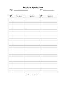 Blank Supply Sign Out Sheet Template Doc