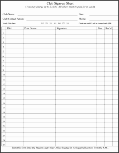 Custom Golf Team Sign Up Sheet Template Excel Sample