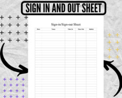 Custom Sports Sign Out Sheet Template Pdf