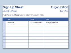 Custom Supply Sign Out Sheet Template