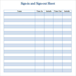 Custom Teacher Sign In Sign Out Sheet Template