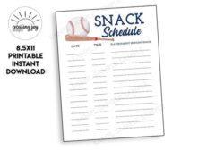 Editable Baseball Snack Sign Up Sheet Template Word Sample