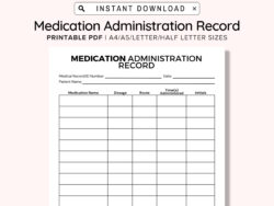 Editable Medication Sign Out Sheet Template Excel