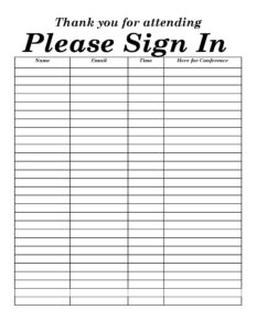 Editable Open House Sign Up Sheet Template Doc