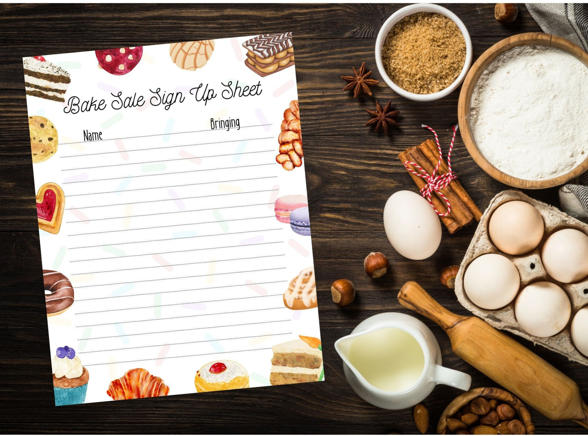 Free  Bake Sale Sign Up Sheet Template Excel Sample