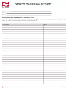 Free Blank Health And Safety Sign Off Template Doc Sample