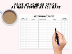 Free Blank Office Key Sign Out Sheet Template Excel Sample