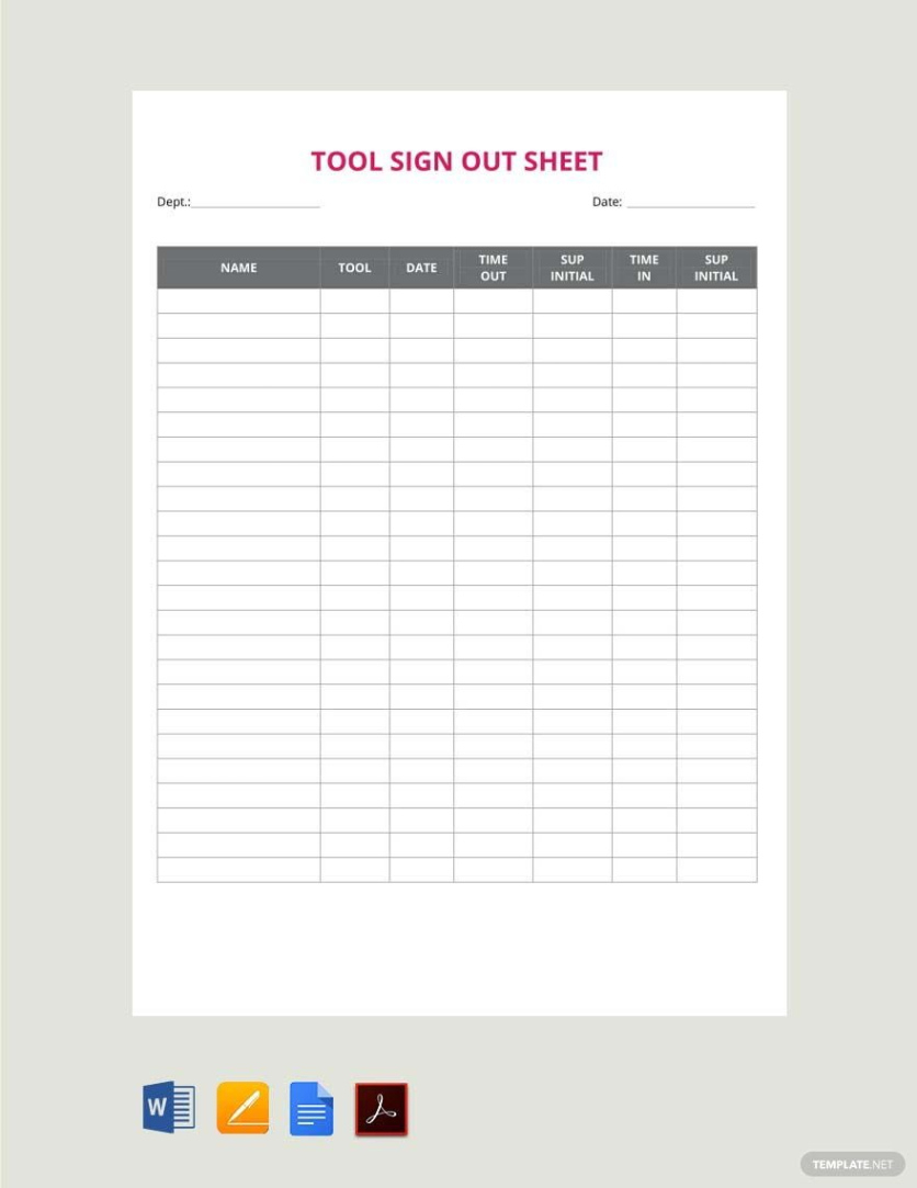 Free Blank Parent Sign In And Out Sheet Template Excel