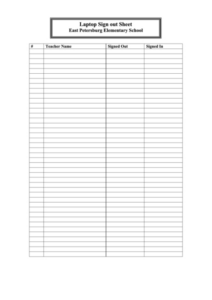 Free  Classroom Sign Out Sheet Template Excel