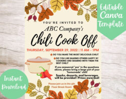 Free Custom Chili Cook Off Sign Up Sheet Template