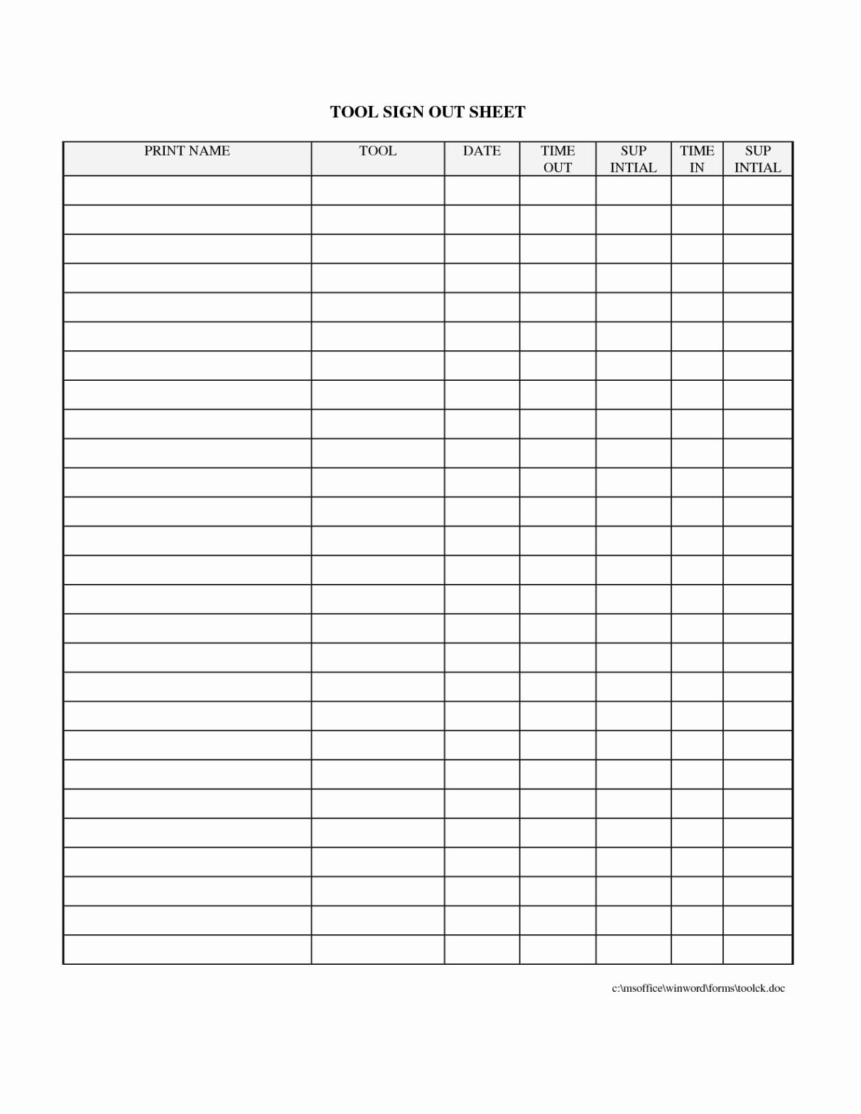 Free Custom Computer Sign Out Sheet Template Excel Sample