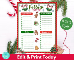 Free Custom Holiday Party Sign Up Sheet Template Excel Sample