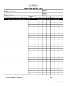 Free Custom Medication Sign Out Sheet Template Pdf Sample